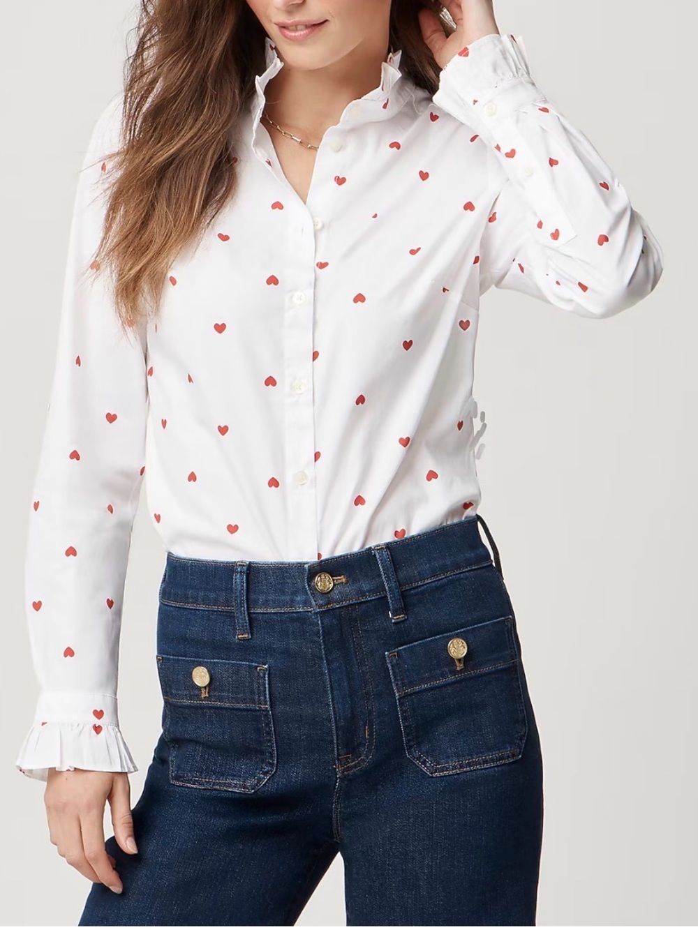 J.Crew Factory Heart Print Button-Up ❤️ NWT | Size Small | $110 Retail